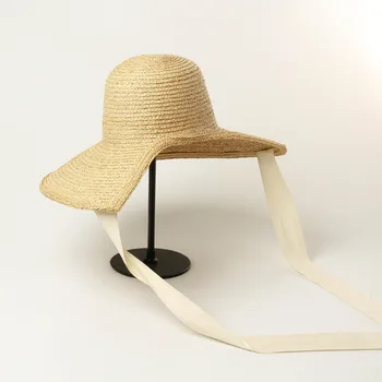 01907-HH7386 prancūzijos Provanso kaimo atkurti senovės būdų rankų darbo rafija žolės laisvalaikio lady šiaudų saulės bžūp moterų popieriaus skrybėlę