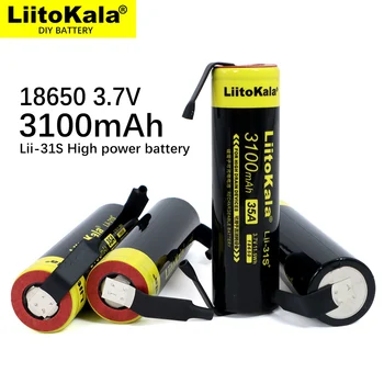 1-10VNT Nauji LiitoKala Lii-31S 18650 Baterija 3.7 V, Li-ion 3100mA 35A Galios baterija didelės drenažo įrenginius+PASIDARYK pats nikelio