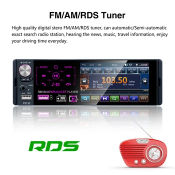 1 Din Automobilio Radijo MP5 Player Full Touch Screen 2USB RDS FM Stereo AM Bluetooth MP5 Grotuvas P5130 Autoradio 4.1 colių Automobilio Stereo