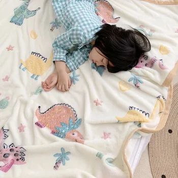 120X200cm didelis dydis purus super minkšta lova vaikams skleisti jaukus kūdikių pledas dinozaurų vaikiška antklodė koralų vilnos furry vaikas antklodė