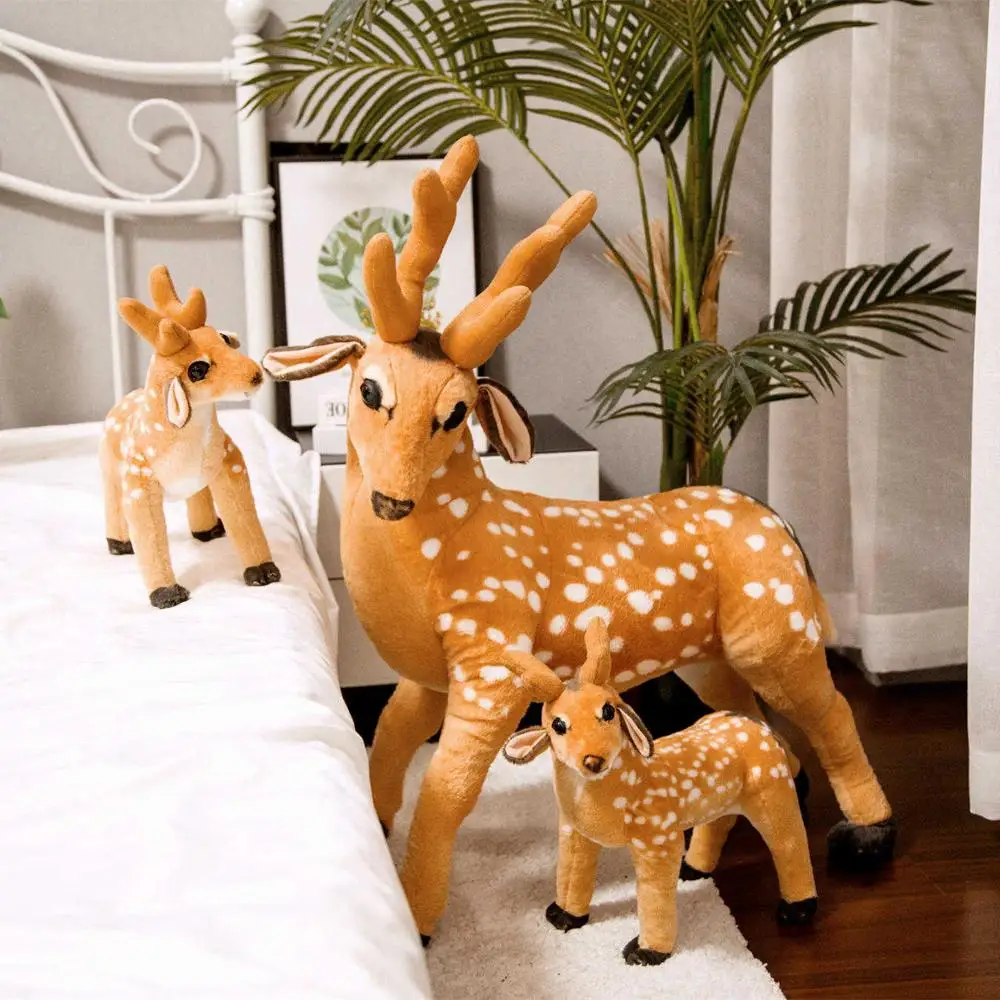 34-80cm Mielas Imituojamas Sika Elniai Pliušiniai Žaislai Vaikams Realiame Gyvenime Žirafa Gyvūninės Įdaryti Lėlės Namų Dekoro Vaikams Gimtadienio Dovana