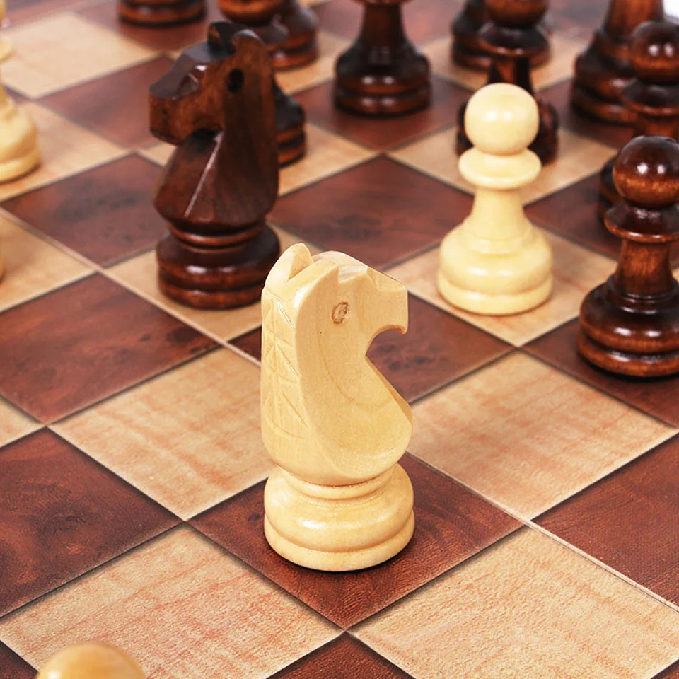 Mediniai Šachmatai Naujo dizaino 3 in 1 Nardai CheckersTravel Žaidimai Šachmatų Rinkinį Valdybos Skersvėjų Pramogų Kalėdų Dovana