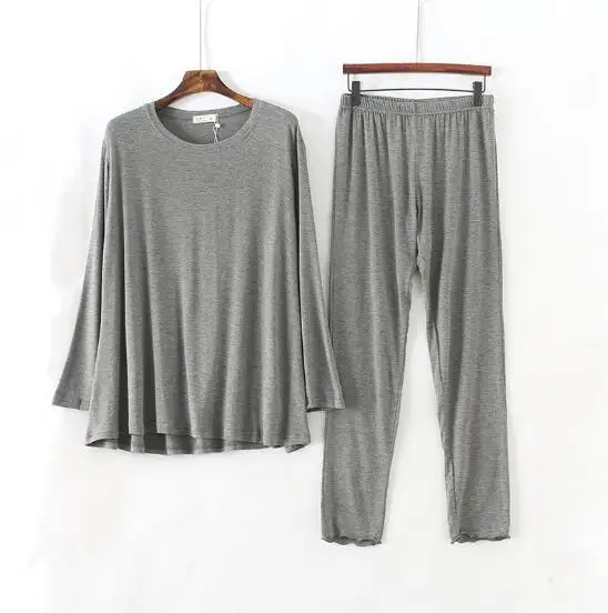 Laisvas modalinio ir medvilnės namų drabužius ilgomis rankovėmis rudenį, žiemą šilta pižama moterims, didelio dydžio moteriški sleepwear pijama nustatyti lounge pyjama