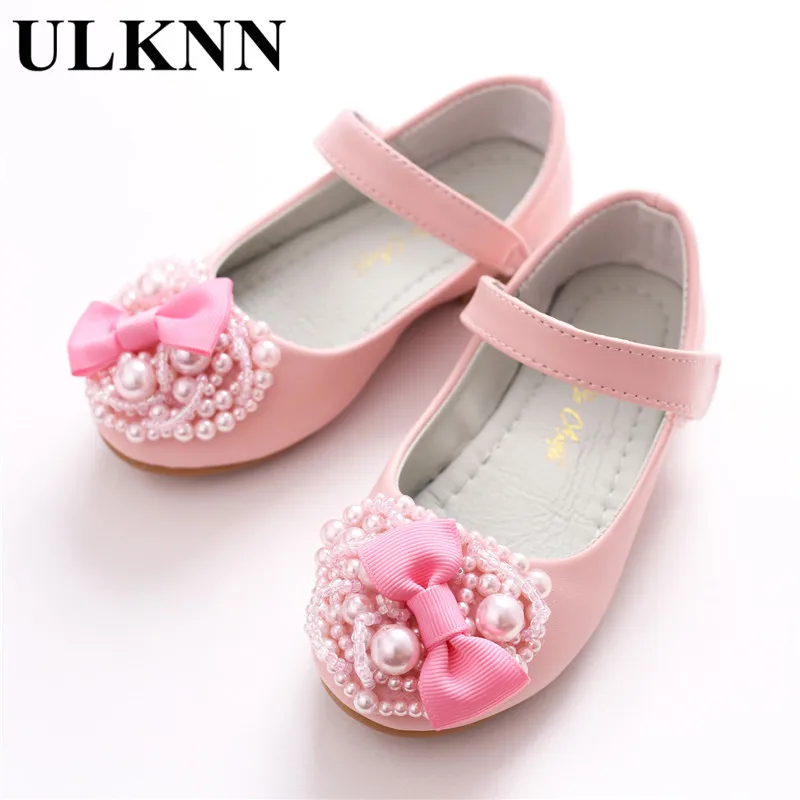ULKNN 2020 nauja vaikų batai mergaitėms lankas princess bateliai minkšti soled patinka gėlės merginos batų Vaikams vieną batai butas su balta