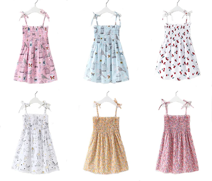 2019 Naujas Vasaros Kūdikių Mados Princesė Gėlių Backless Diržas Suknelė Mergaitėms, Drabužiai Vaikams, Drabužiai, Suknelės