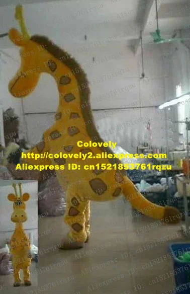 Geltona Žirafa Giraffa Talismanas Kostiumas Suaugusiųjų Animacinis Personažas, Apranga, Kostiumas Circularize Flyer Verslo Jubiliejų zz4630
