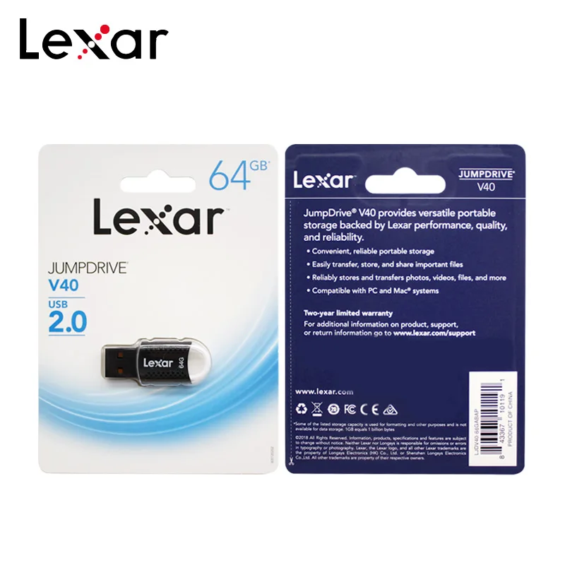 Originalus Lexar Jumpdrive V40 USB Flash Drive 16GB 32GB USB 2.0 Mini Nešiojamą USB Pendrive Memory Stick, Skirtą Failų Saugojimui