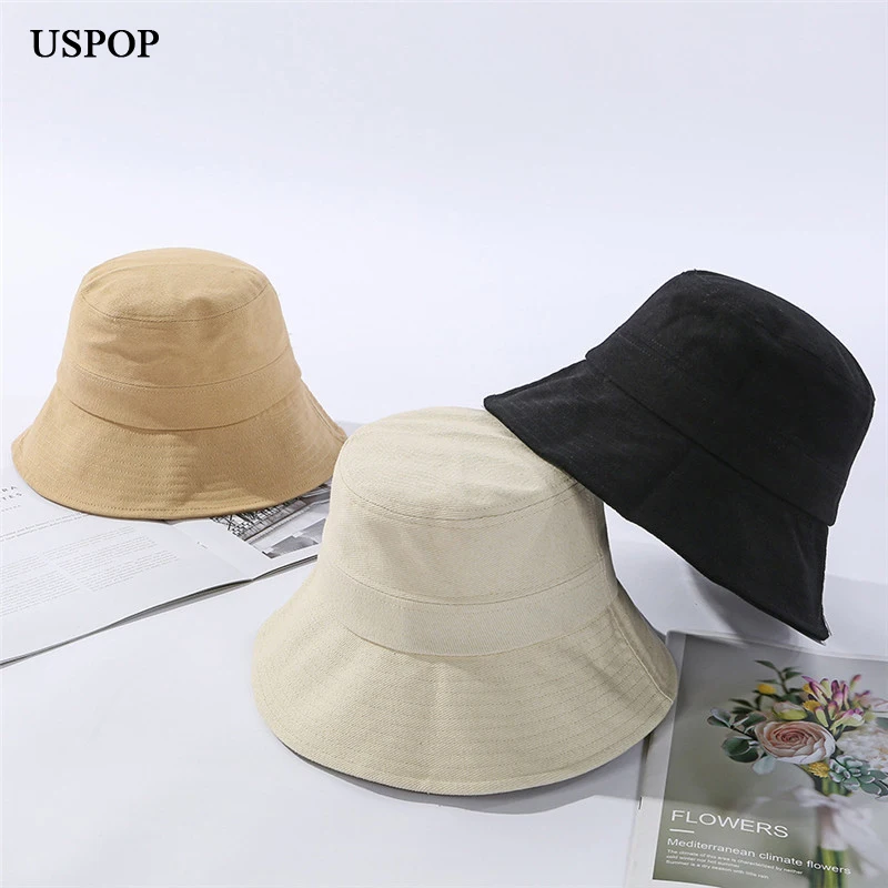 USPOP 2020 paprastu būdu kibirą skrybėlės vientisos spalvos panamos skrybėlė medvilnės kibiro kepurę Naujas vasaros skrybėlės kvėpuojantis saulės skrybėlę