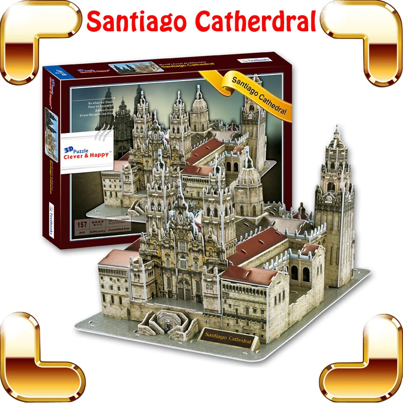 Naujas Artėja Dovanų Santiago Katedra 3D Galvosūkis, Pastatas, Bažnyčia Modelis Dėlionė 