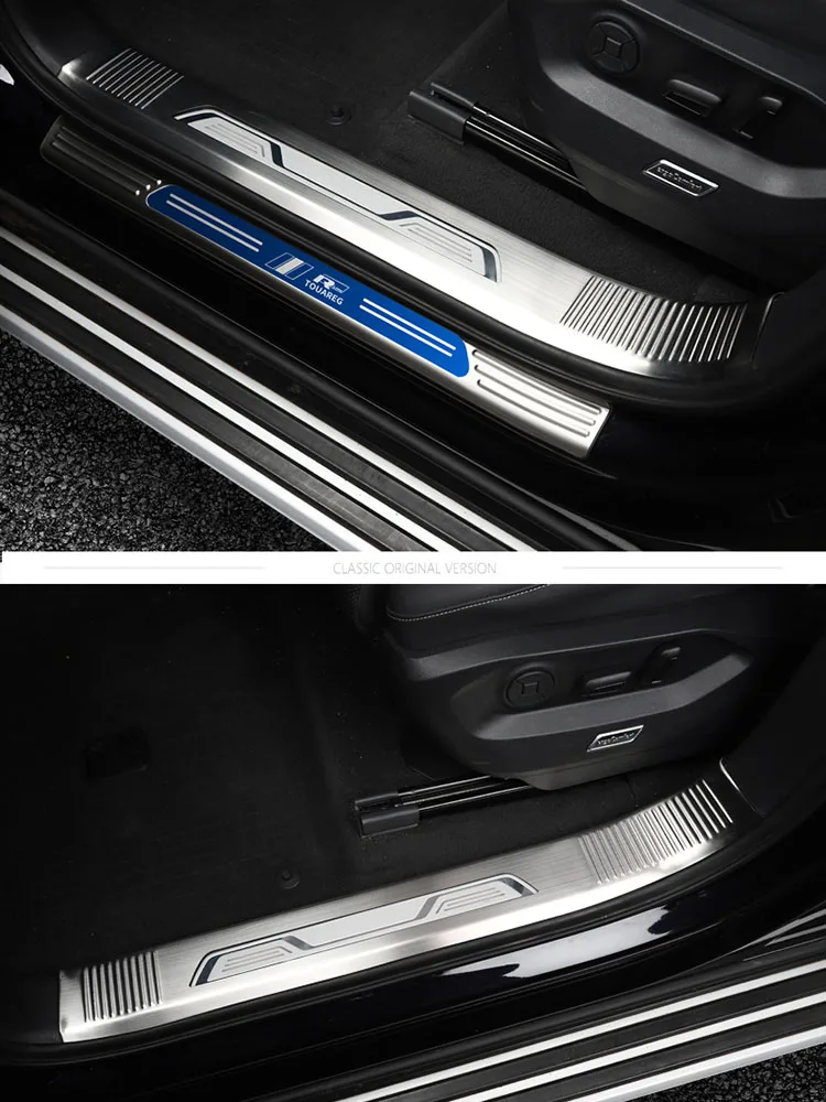 Už naujas VW Touareg 2019 2020 Automobilių Durų Slenksčio Nusitrinti Plokštės Apdaila Sveiki Pedalo Ribą, Baras Padengti Lipdukai