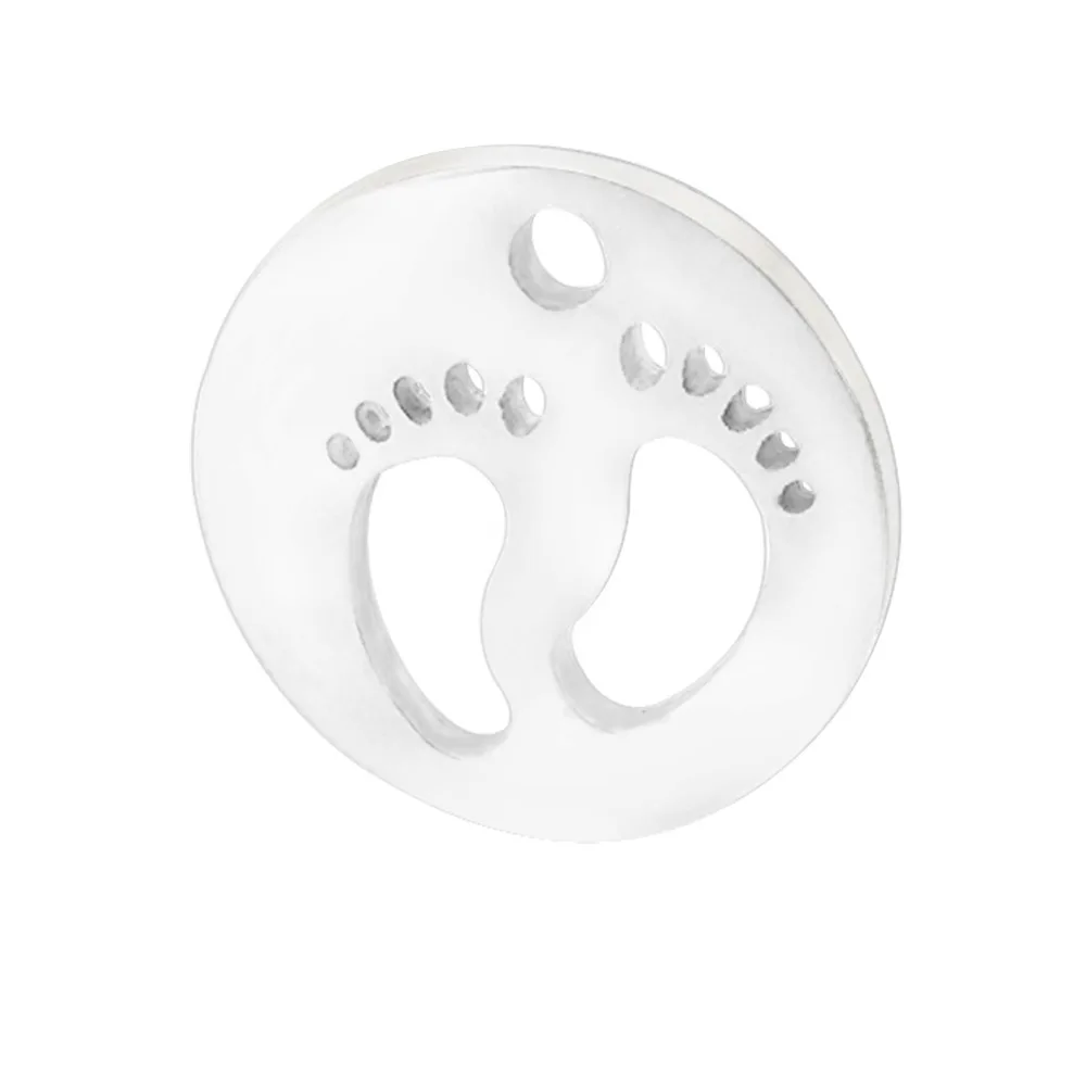 50pc 12mm Veidrodis lenkijos Nerūdijančio Plieno Tuščiaviduriai Baby Foot Žavesio Dėl Vėrinys/apyrankė 