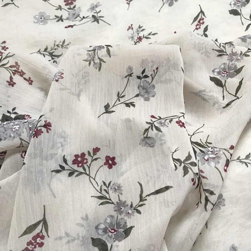 Vienas metras Naujas vasaros aukštos kokybės Šifono tissu Floret spausdinimo audinio Mados suknelė marškinėliai medžiaga