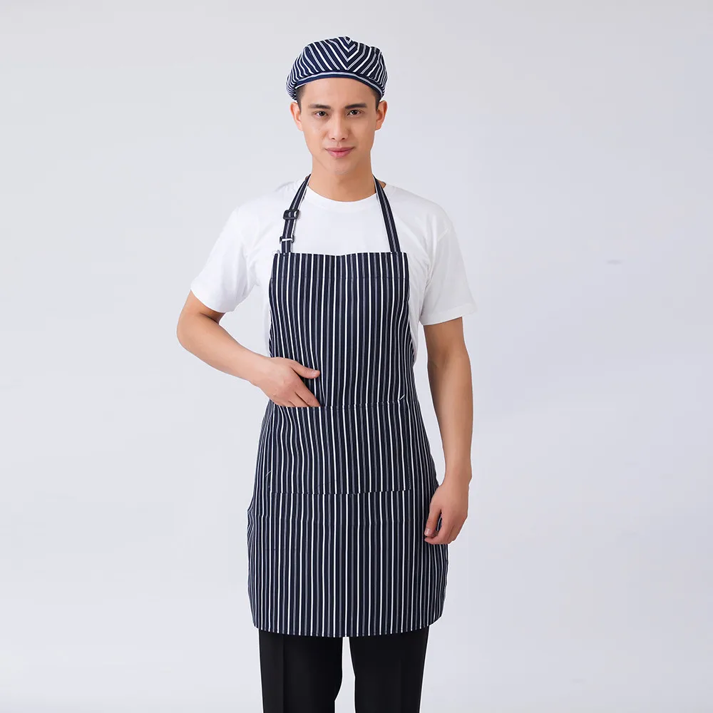 Unisex Dryžuota Skara Grafinis Spausdinti Reguliuojamas Apynasrio Kaklo Namų Virtuvės Valgių Dėvėti Prijuostės Restoranas, Kavinė GRILIS Chef Darbo Prijuostės