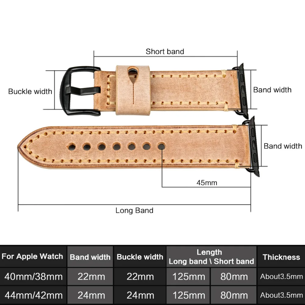 MAIKES Žiūrėti Reikmenys, natūralios odos laikrodžio dirželį, Apple watch band 42mm 38mm iwatch 44mm 40mm series 5 4 3 2 1 watchbands