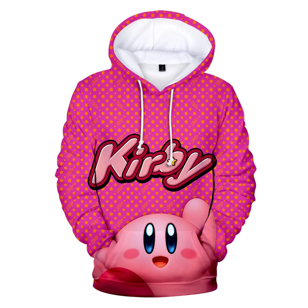 2 Iki 13 Metų Vaikams, Hoodies Kawaii Anime Kirby 3D Atspausdintas Hoodie Palaidinukė Berniukams, Mergaitėms ilgomis Rankovėmis su Gobtuvu Striukė Vaikams Drabužių