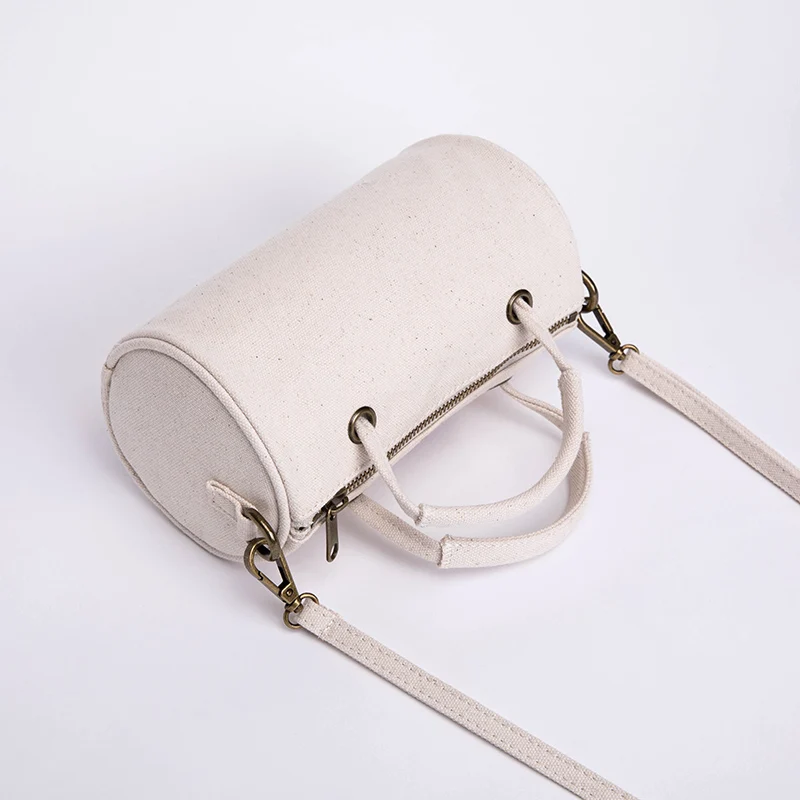 Korėjos versija laukinių didelės talpos drobės cilindrų krepšys atsitiktinis paprasta pečių maišą