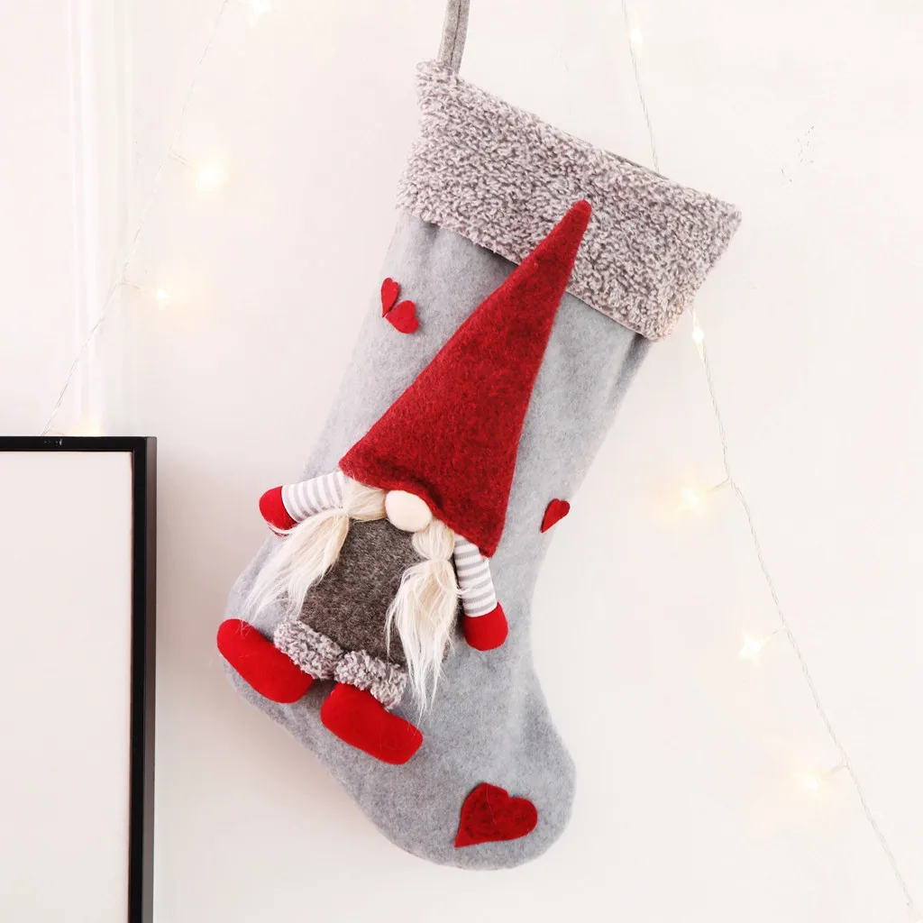 Kalėdų Papuošalai Beveidis Lėlės Kalėdų Kojinės Saldainių Maišą Dovanų Maišelis Kalėdų decos beveidis lėlės Kalėdų kojinės dovanų maišelis