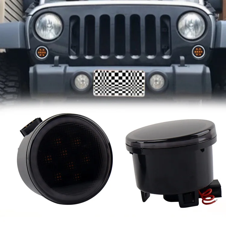 Automobilio Led Gintaro Posūkio Signalo Žibintai Drl Balta Halo Dūmų už Jeep Wrangler Jk 2007-2018