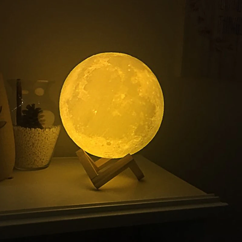 Mėnulio Lempos Apdaila Naktį Šviesa 2 / 16 Spalvų 3D Print order Dekoro Kūrybos Dovana Sveiki Dropship