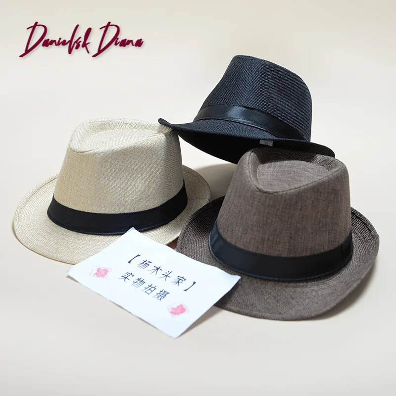 25 Rūšių Naujų mados vyrų fedora Medvilnės ir lino audinys Panama vientisos spalvos skrybėlę džiazo skrybėlę vyrams ir moterims, poroms Anglijoje skydelis