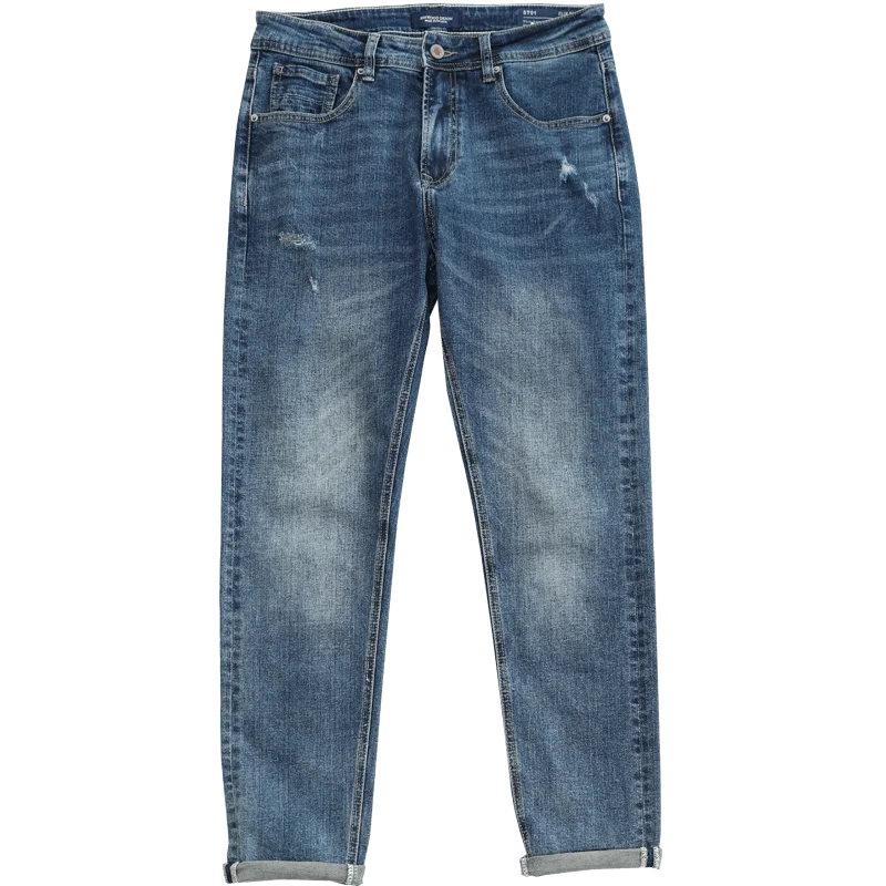 SIMWOOD 2020 metų vasaros naujųjų slim fit džinsai vyrų mados atsitiktinis neveikiančių skylę džinsinio audinio kelnės aukštos kokybės plius dydis drabužių SJ120388