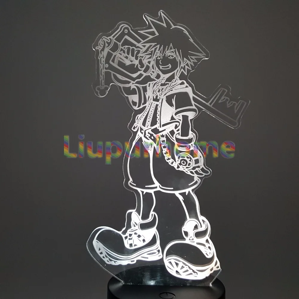 Sora Kingdom Hearts 3D Naktį Šviesos diodų (LED) Lempos Spalvinga Apdaila Lampara Kūrybos Anime Pav Žiburiai Kalėdų Dovana Lempos Kalėdos