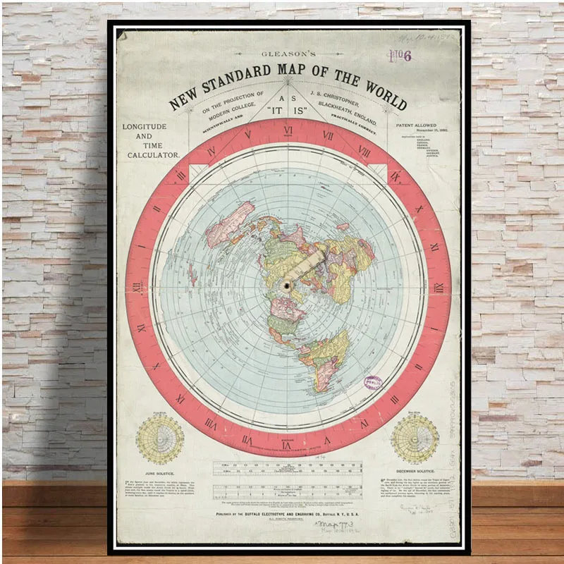 Plakatas Ir Spausdina 1892 Plokščią Žemę, Žemėlapį Kino Pasaulio Žemėlapyje Šiuolaikinės Tapybos Meno Sienos Nuotraukas, Skirtą Kambarį Namuose Rinkimo Dekoras
