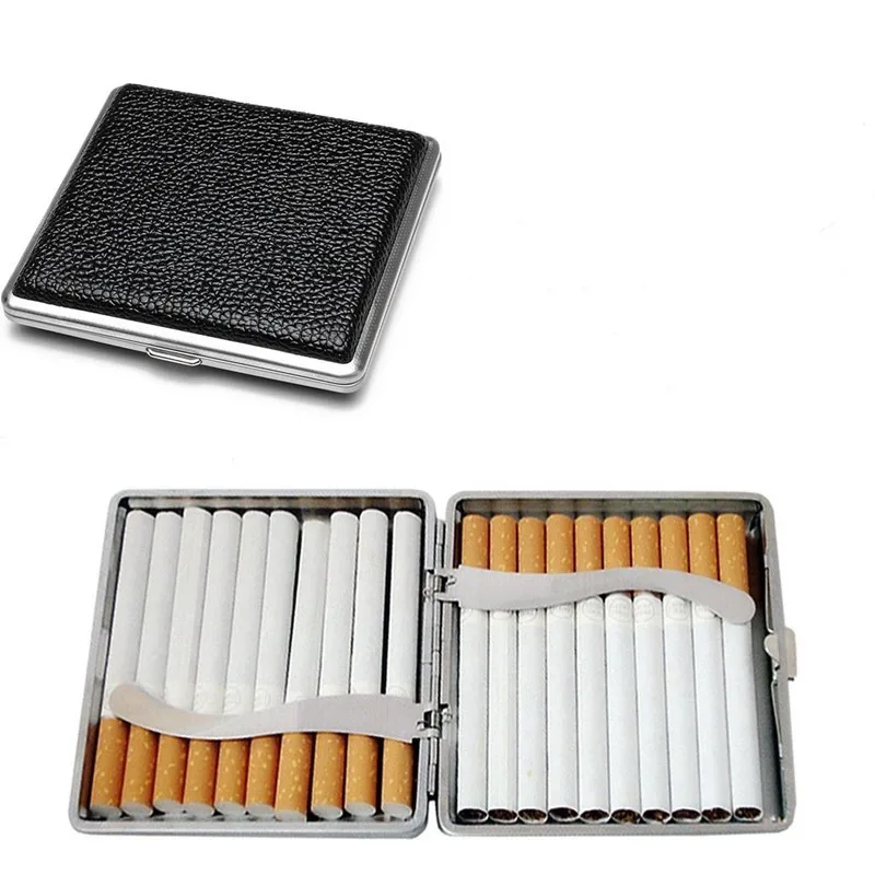 Juoda Oda, Cigarečių, Cigarų Kišenėje-Box Atveju, Metalinis Rėmas Tabako 20pcs Cigarečių Dūmų Turėtojas Talpykla Atveju Piniginės