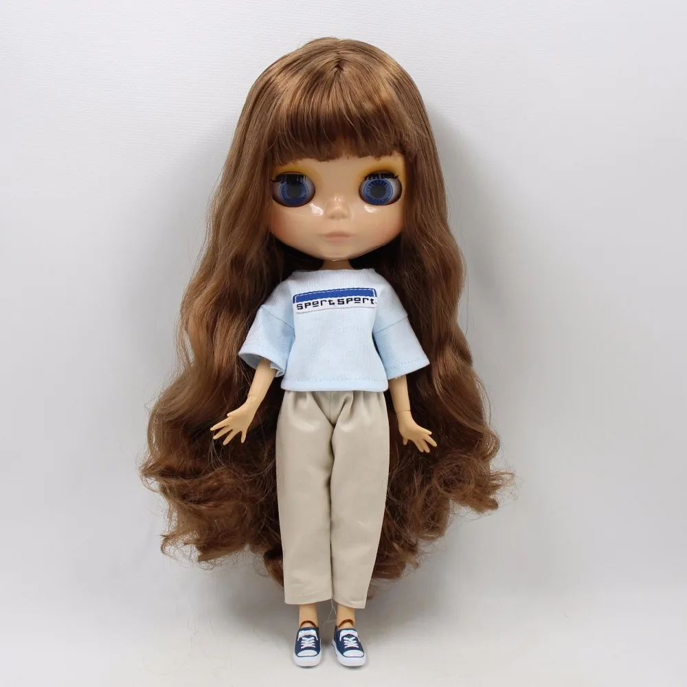 LEDINIS DBS Blyth bjd doll rudi plaukai šviesiai rudos odos bendras kūno 30cm 1/6 žaislų mergaitėms dovanų