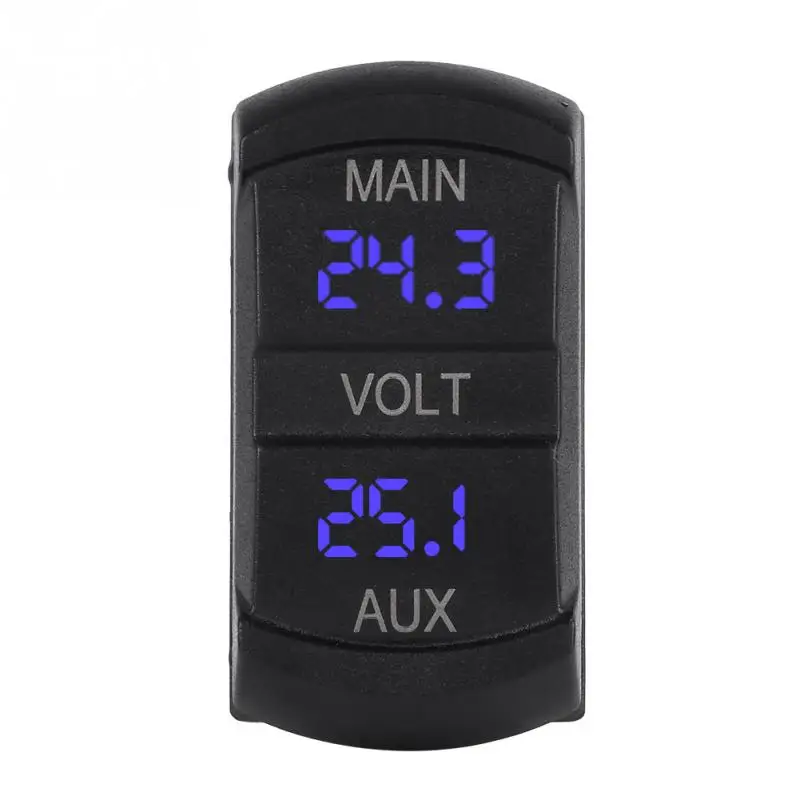 Automobilių Digital Dual Voltmeter DC 10V-60V Mėlyna LED Universalus Pikapas RV Baterija ATV