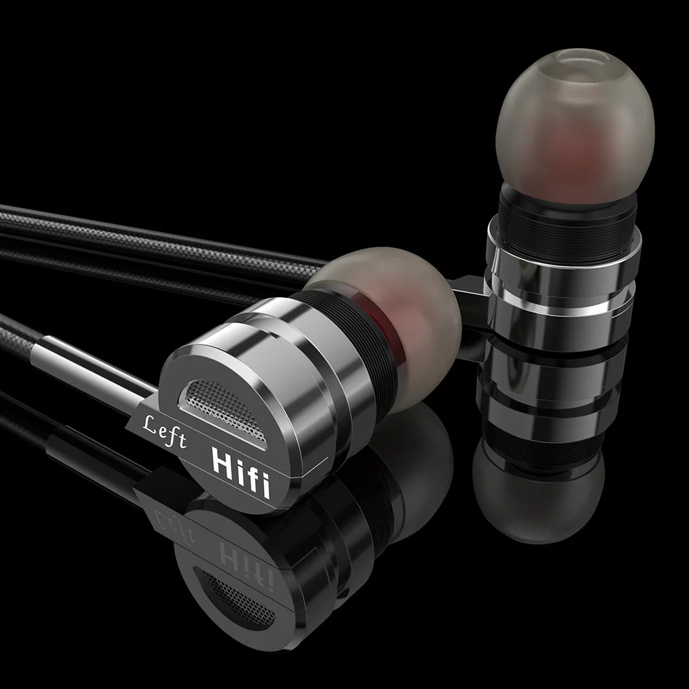 Prekės In-ear Metalo Ausines Žaidimas HIFI Bass Stereo Ausinės Laidinio L plug Mikrofonas skirtas iPhone /Xiaomi 