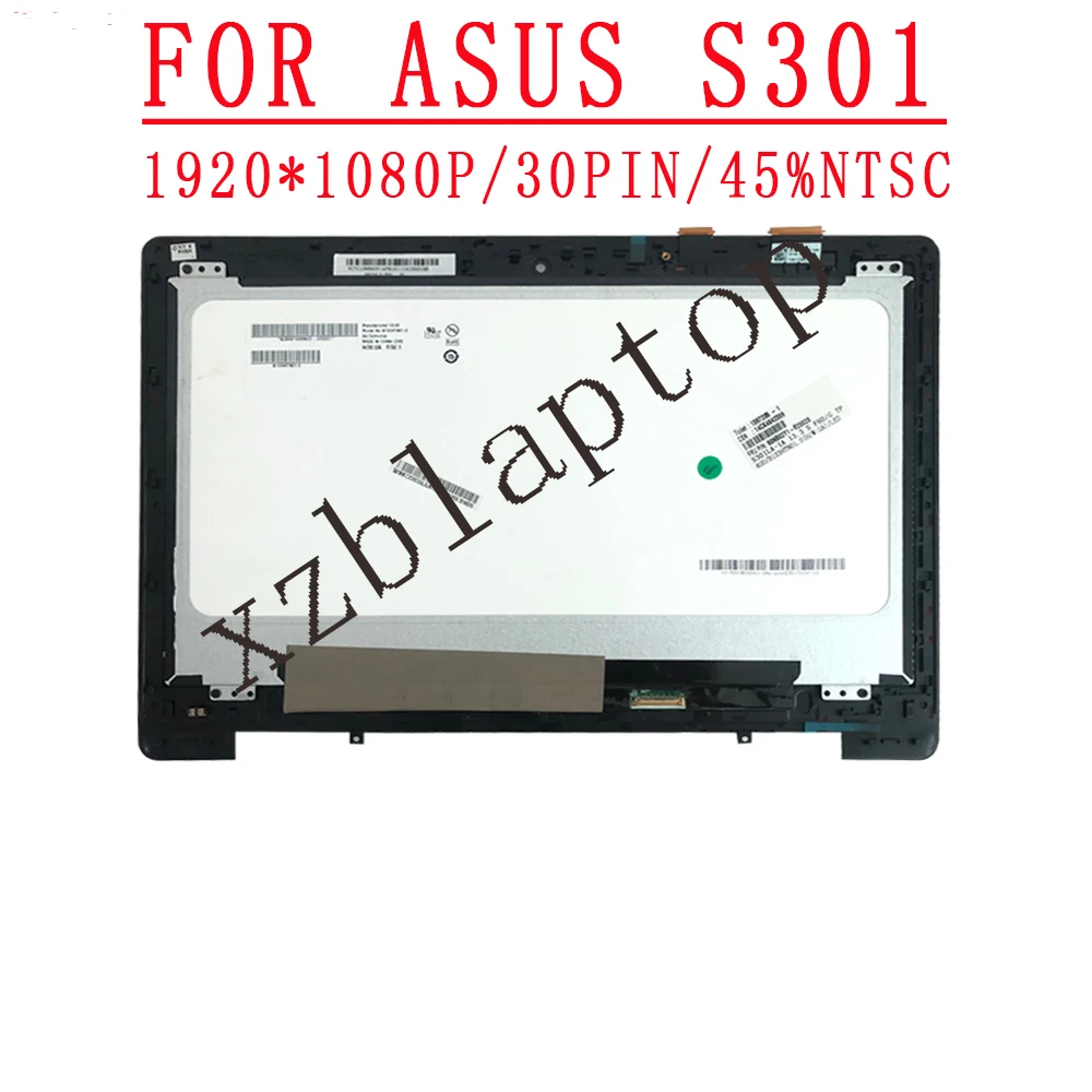 UŽ ASUS S301 S301C S301CA S301L S301LA LCD+ touch ekranas skaitmeninis keitiklis komplektuojami su rėmo 13.3