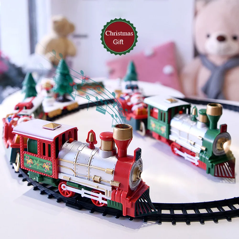 Traukinio Rinkinį Su Žiburiai Ir Skamba Kalėdų Traukinys Nustatyti Geležinkelio Bėgių Baterijomis, Žaislai, Kalėdų Traukinys Dovana Vaikams, Elektros Žaislas