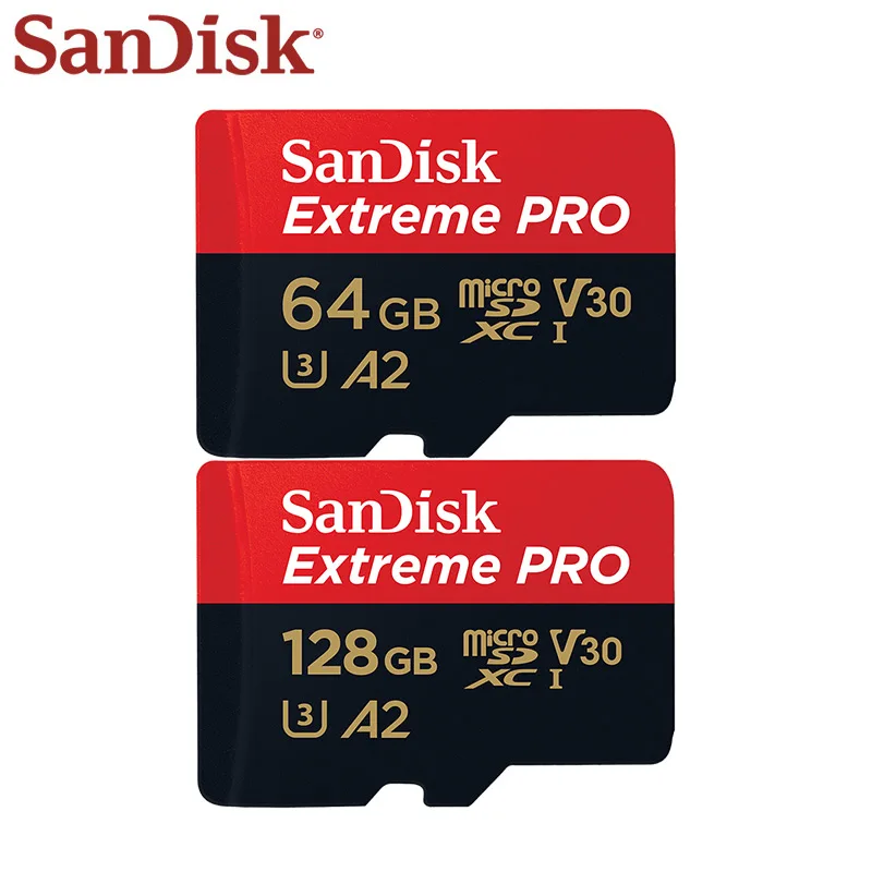 Originalios SanDisk Atminties Kortelės Extreme PRO SDQXP V30 128GB IKI 170MB/s Micro SD Kortelės U3 A2 64GB Flash Kortelės UHS-I TF Atminties Kortelę