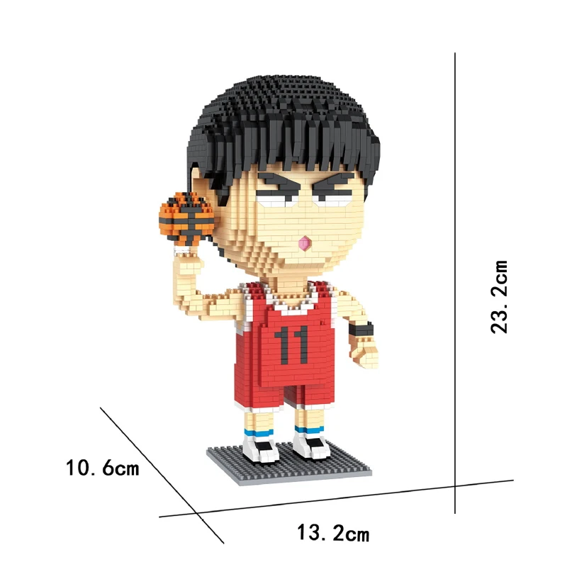 Hsanhe Anime Slam Dunk Rukawa Kaede krepšininkas 3D Modelį 2233pcs 