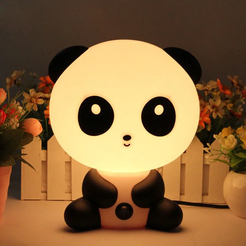 LED Naktį Lempos Mielas Animacinių filmų Panda Naktį Šviesos Kūdikio Miegamojo Lempos Miego Led Vaikas Lempos, Lemputės, stalinės Lempos Vaikų Dovanų