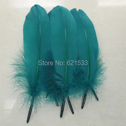 200pcs/daug Peacock Blue/Žalsvai mėlyna Žąsų Satinettes Plunksnos, Laisvi Žąsų plunksnų,15-20cm,amatų plunksnos kaukės