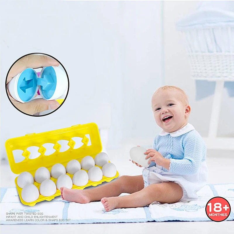 12pcs Smart Kiaušiniai 3D Protingas Dėlionės Kūdikių Tong Yizhi Švietimo Žaislai Vaikams Mišrios Formos Protingas Apsimesti, Dėlionės Vaikams Populiariausių Žaislų