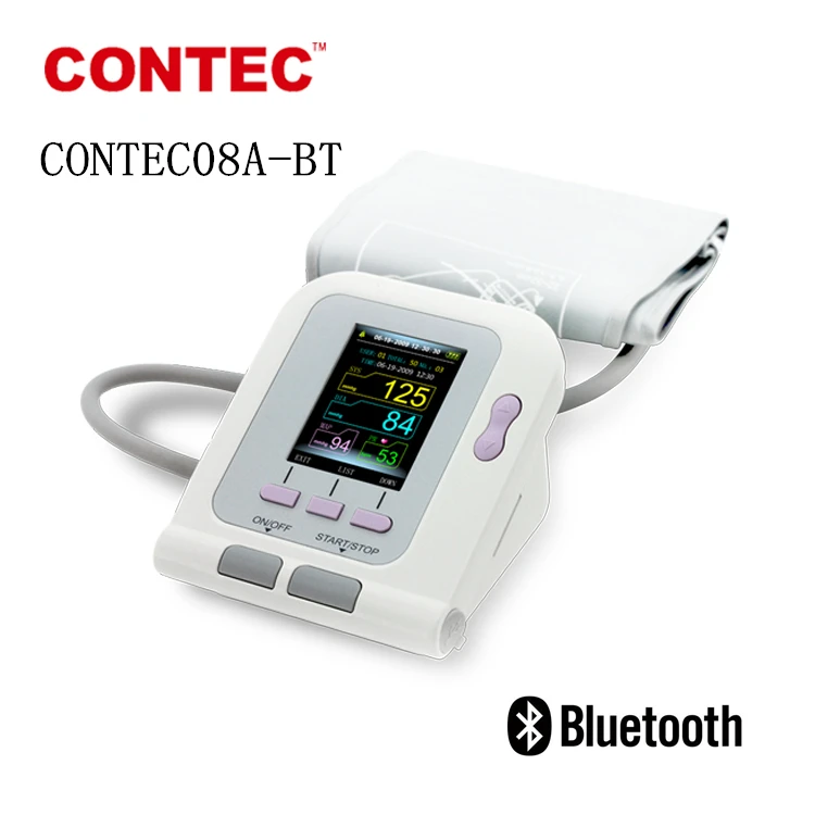 CONTEC08A-BT Sphygmomanometer Spalvotas LCD Elektroninių kamertonas ' Naujos Rankos Skaitmeninis NIBP Sp02 medicinos BP Stebėti sveikatos monitoriai