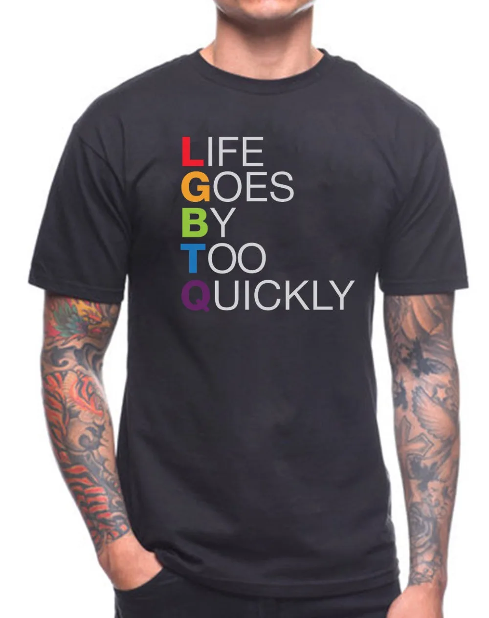Svetimas Dalykų Dizaino Marškinėliai 2019 Naujas LGBTQ MARŠKINĖLIAI GYVENIMĄ EINA PER GREITAI 