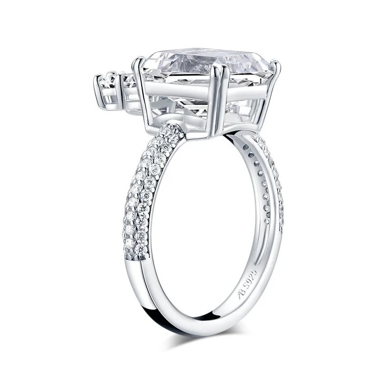 OEKDFN 925 Sterlingas Sidabro Žiedai Moterims Sumažinti Sukurta Moissanite Akmuo Deimantų Vestuvių Vestuvinis Žiedas Fine Jewelry