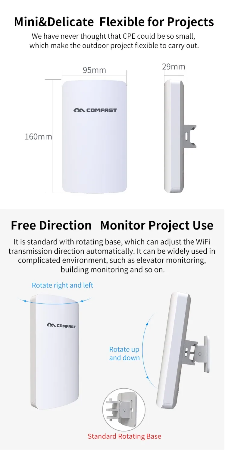 WIFI Router mini lauko MEZON 300Mbps 1-2KM už Ilgo Nuotolio IP Kameros Projekto belaidžio kartotuvo extender tolimojo lauko tiltas