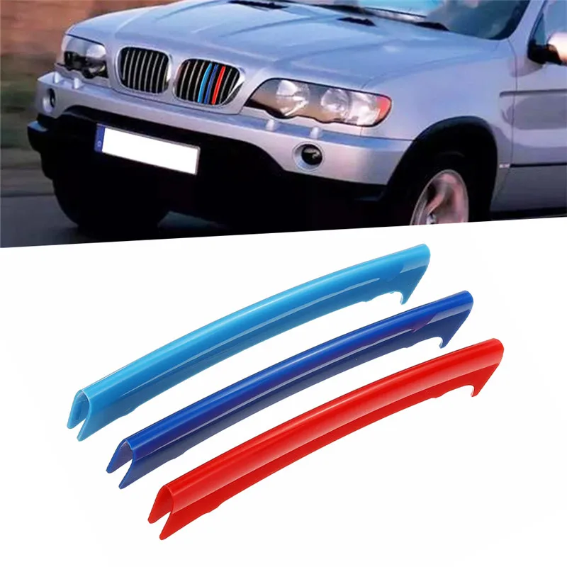 3D MotorSport Priekinės Grotelės, Apdailos Juostelės, Grotelės Padengti Apdailos Lipdukai BMW X5 E53 1999-2003 (8 Grotelių) наклейки на авто