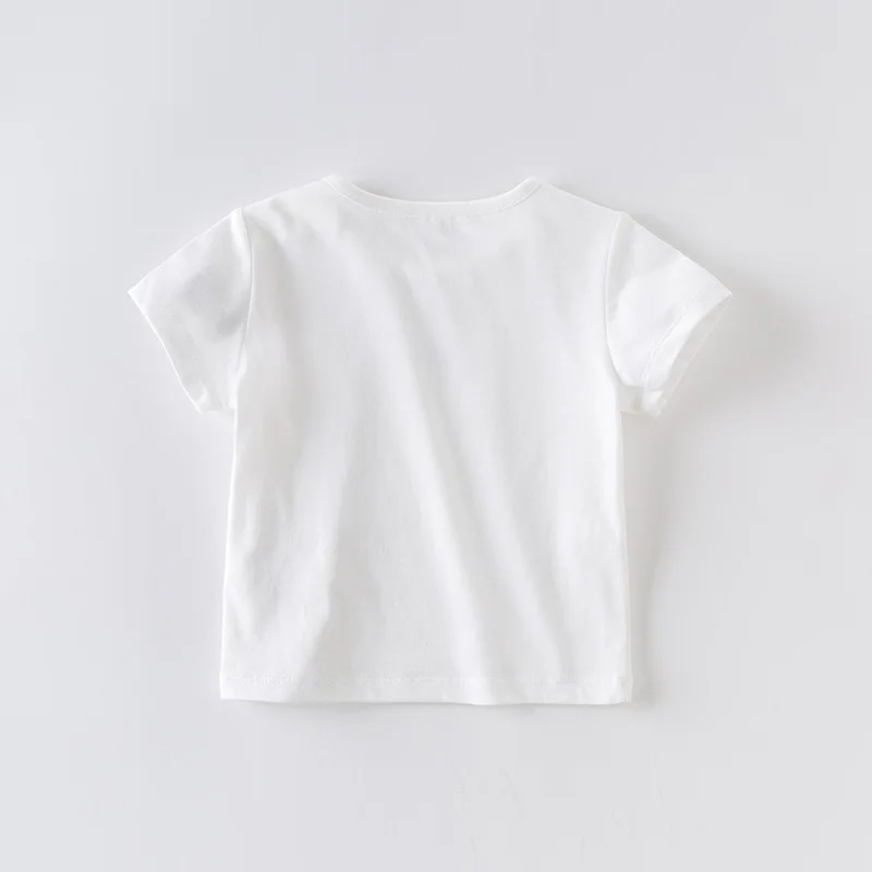 DBM14184 dave bella vasarą kūdikis unisex animacinių filmų laišką, print T-shirt vaikų trumpomis rankovėmis viršūnes mergaitės berniukai mielas vaikai mados tees