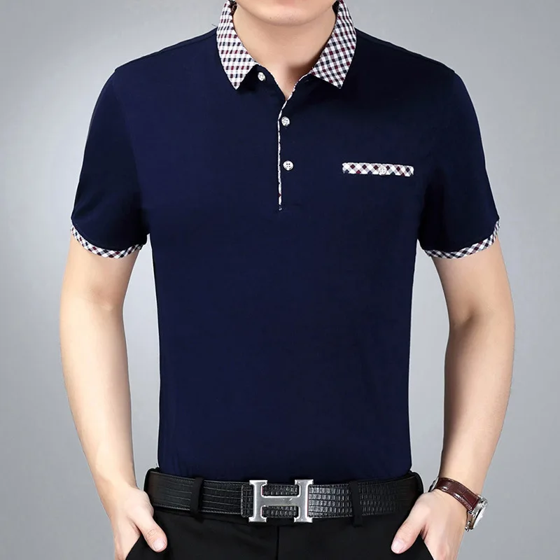 Thoshine Prekės Vyrų Polo Marškinėliai Kieto Spalvų Smart Casual Verslo Stilius 95% Viskozė, Kvėpuojantis Polo marškinėliai Kišenėje Tees Camisa Viršūnės