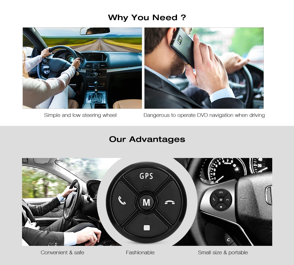 Universalus Automobilio Vairo Nuotolinio valdymo pultelis 10 Klavišą Belaidžių Muzikos DVD GPS Navigacija Radijo Nuotolinio Valdymo Mygtukai