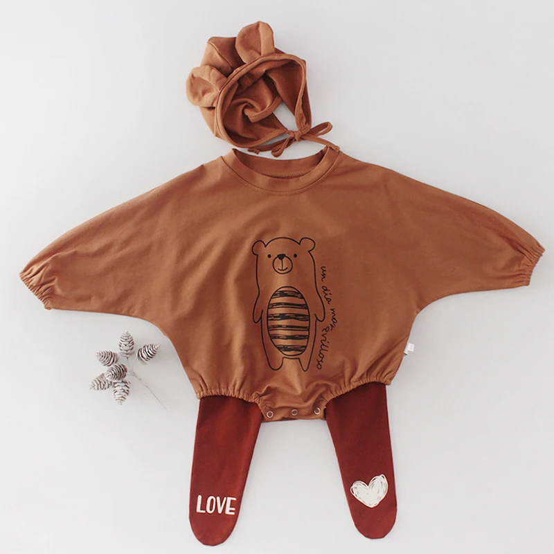 2020 m. Pavasarį Baby Girl Bodysuits Skrybėlę Drabužius Animacinių filmų ilgomis rankovėmis Padengti Kūdikių Berniukų Laipiojimo Drabužius Bodysuit Vėjo Dvyniai Drabužiai