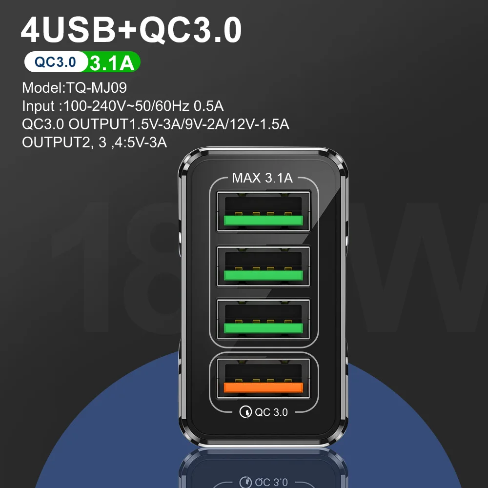 Tampyti Greitai Įkrauti QC3.0 USB Įkroviklis 18W Greito Įkrovimo Sienos Mobiliojo Telefono Įkroviklis Multi Adapteris, Skirtas 