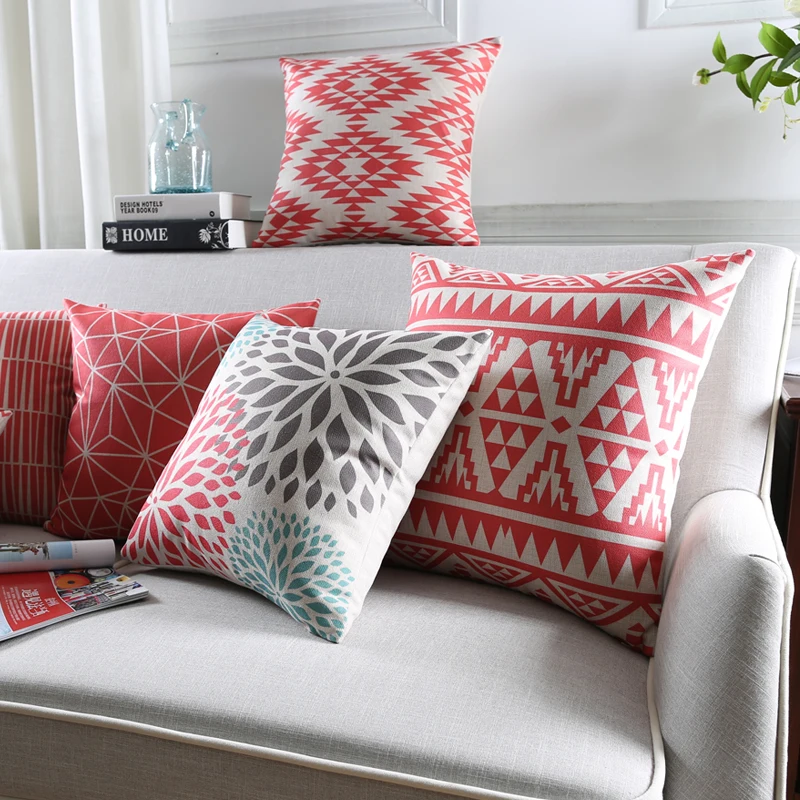 Raudona pagalvė padengti dekoratyvinė pagalvėlė padengti namų dekoro