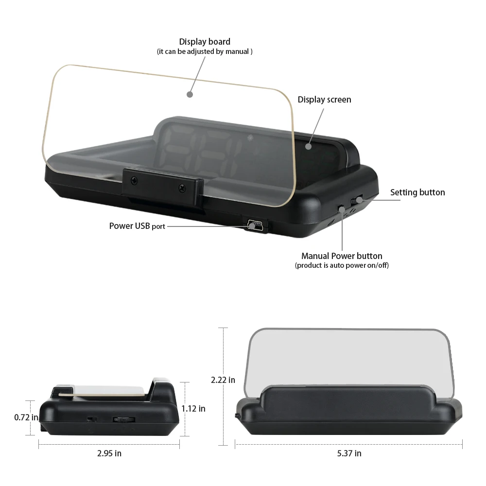 Naujų Automobilių Spidometro prekinis, galinis Stiklo Projektorius HUD Head Up Display Su Atspindys Valdybos Veidrodis C500 OBD2 T900 Gabaritas Diagnostikos Įrankis